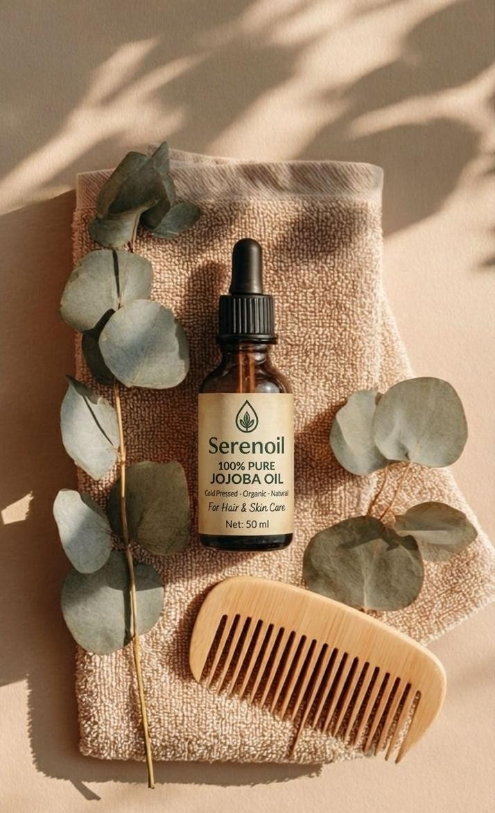 Serenoil jojoba oil with comb and eucalyptus
