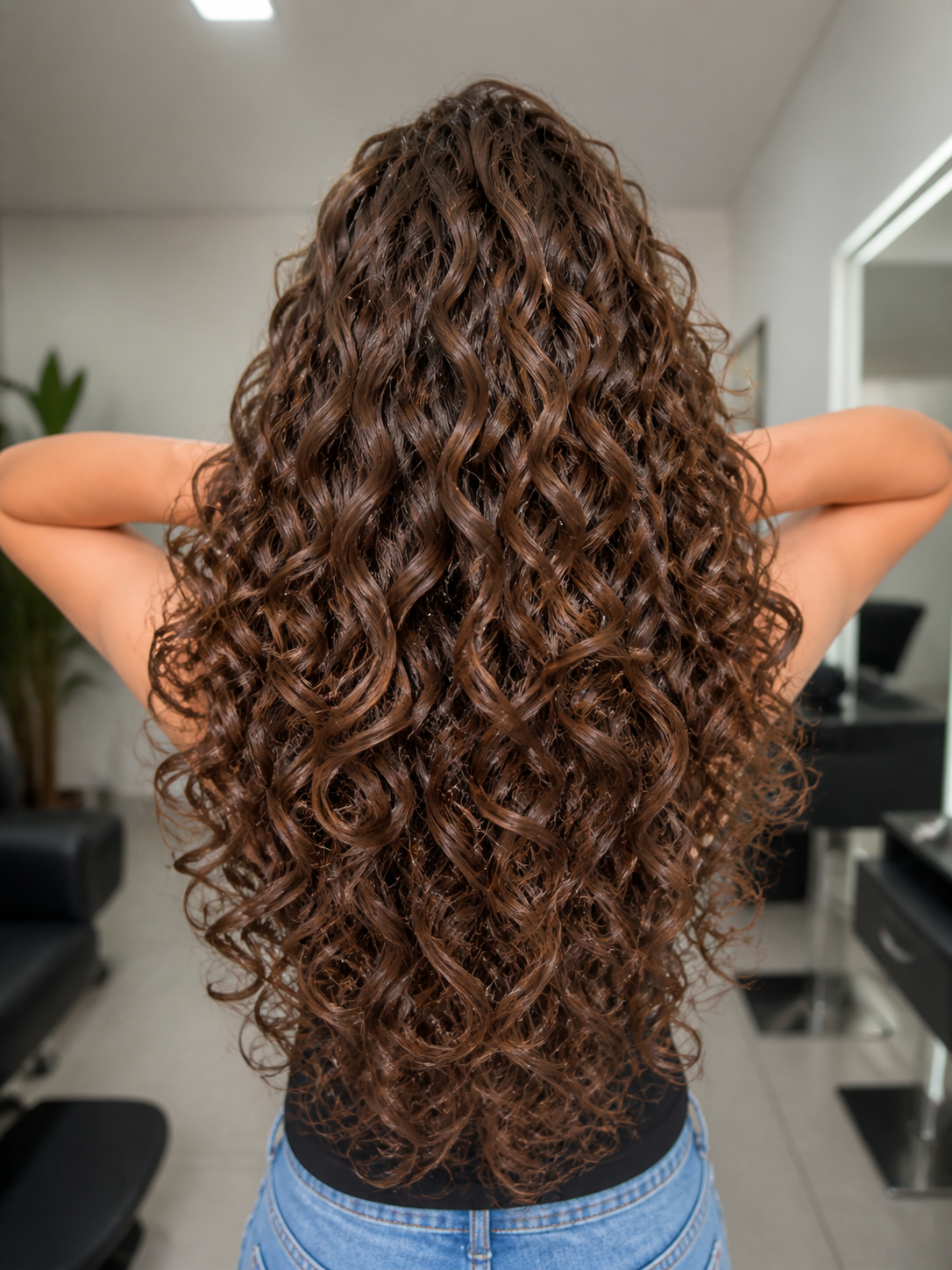Curly ponytail result